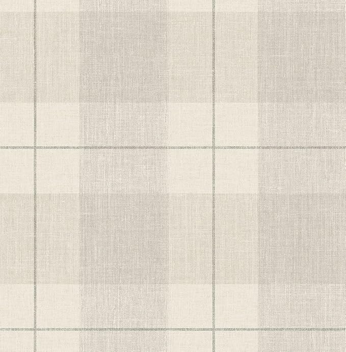 NextWall Lenox Hill Plaid Peel and Stick Wallpaper (Neutral)