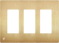 ENERLITES Elite Series Screwless Decorator Wall Plate Child Safe Outlet Cover, Gloss Finish, Size 3-Gang 4.68" H x 6.53" L, Unbreakable Polycarbonate Thermoplastic, SI8833-BGD, Brushed Gold