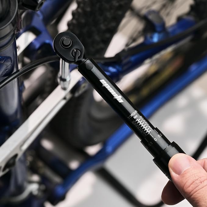 EPAuto Hex/Torx Bit Socket Extension Bar Bicycle Maintenance Kit, Black | Bike Tool 1/4 Inch Drive Click Torque Wrench Set (2 to 20 Nm), Hex/Torx