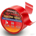 Self-Fusing Silicone Tape – 1" x33' Black/Red/White + 1" x5' Black – High-Heat 500°F, Waterproof, Electrical Insulating – Emergency, Automotive, DIY Repair