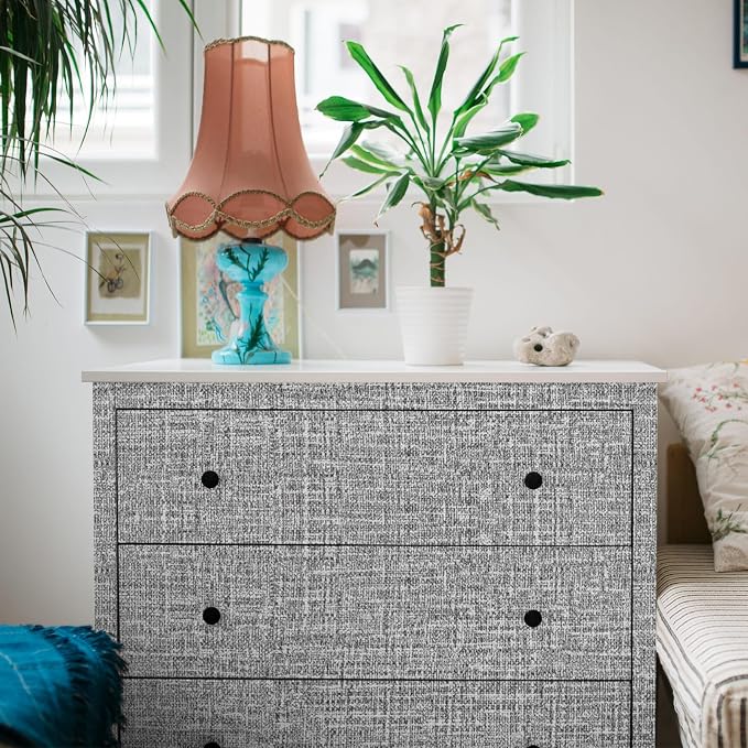 WADILE Grasscloth Peel and Stick Wallpaper 15.7in x 787.4in, Textured Contact Paper for Cabinets, Faux Linen Wall Paper Pull and Stick, Fabric Vinyl Wallpaper Self Adhesive Dark Gray | Textured contact paper, Faux linen, Vinyl material, Cabinets, Self ...