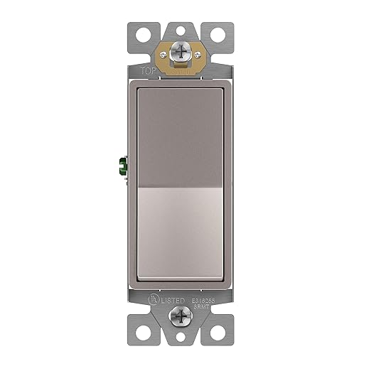 ENERLITES 3-Way Decorator Paddle Light Switch, Gloss Finish, Single Pole or Three Way, 3 Wire, Grounding Screw, Residential Grade, 15A 120V/277V, UL Listed, 93150-NK, Nickel