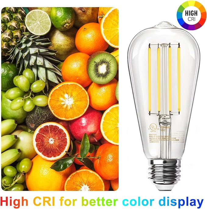 TJOY 36 Pack Vintage 8W ST58 LED Edison Light Bulbs, Dimmable, 60W Equivalent, 800Lumens, 2700K Warm White, E26 Base LED Filament Bulb, CRI80+, Antique Glass Style for Home, Bedroom, Office, Farmhouse