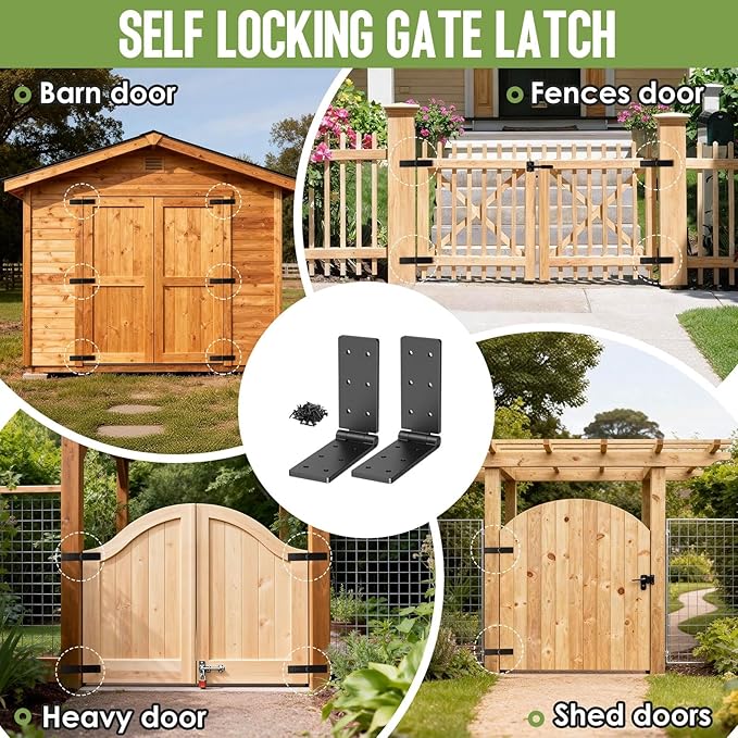 Heavy Duty Gate Hinges,270° Solid Double Layer Folding Butt Hinges with Electroplating for Heavy Plywood, Backyard Wood Gates and Fence(2 Pack)