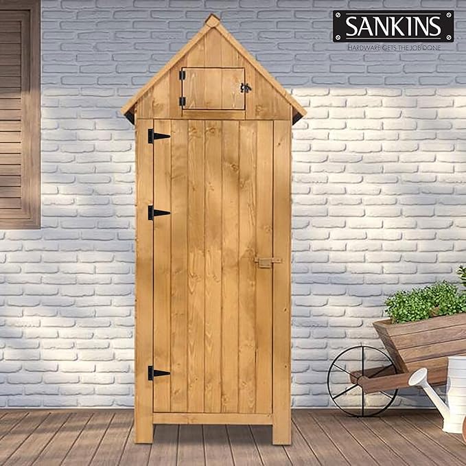 4 Inch T-Strap Shed Door Hinges Heavy Duty, Black Tee Gate Hinges for Wooden Fences, Yard Door, Barn Door Gates, Wrought Hardware Rustproof, 6Pack