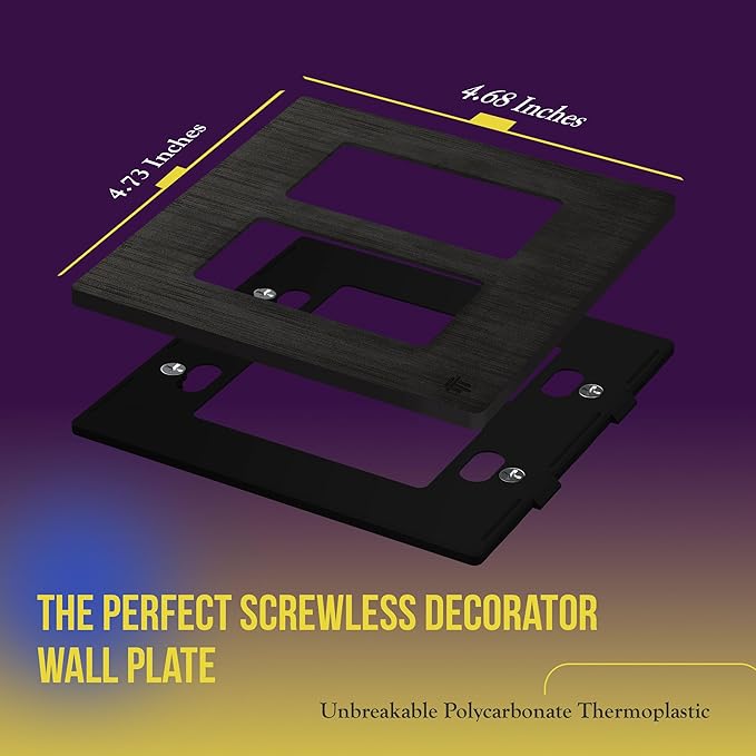 ENERLITES Elite Series Screwless Decorator Wall Plate Child Safe Outlet Cover, Gloss Finish, Size 2-Gang 4.68" H x 4.73" L, Unbreakable Polycarbonate Thermoplastic, SI8832-BDB, Brushed Dark Bronze