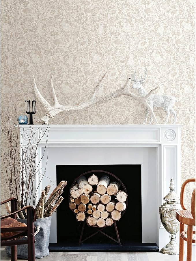 NuWallpaper by WallPops Cream Terrene Peel & Stick Wallpaper, NUS4304