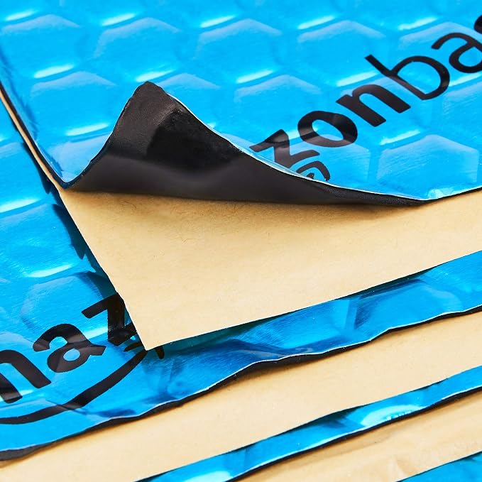 Amazon Basics Car Sound Deadening Mat, 9.8" x 15.7", 34-Piece, Heat and Noise Insulation, Vibration Dampening