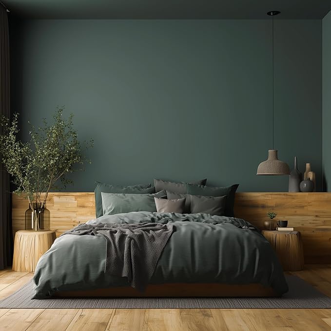 EVOLVE Interior Paint & Primer, Eggshell (Green Pine), 5 Gallon – One-Coat Coverage, Excellent Hide, Low VOC, Low Odor, Washable Paint for Walls, Doors & Trim