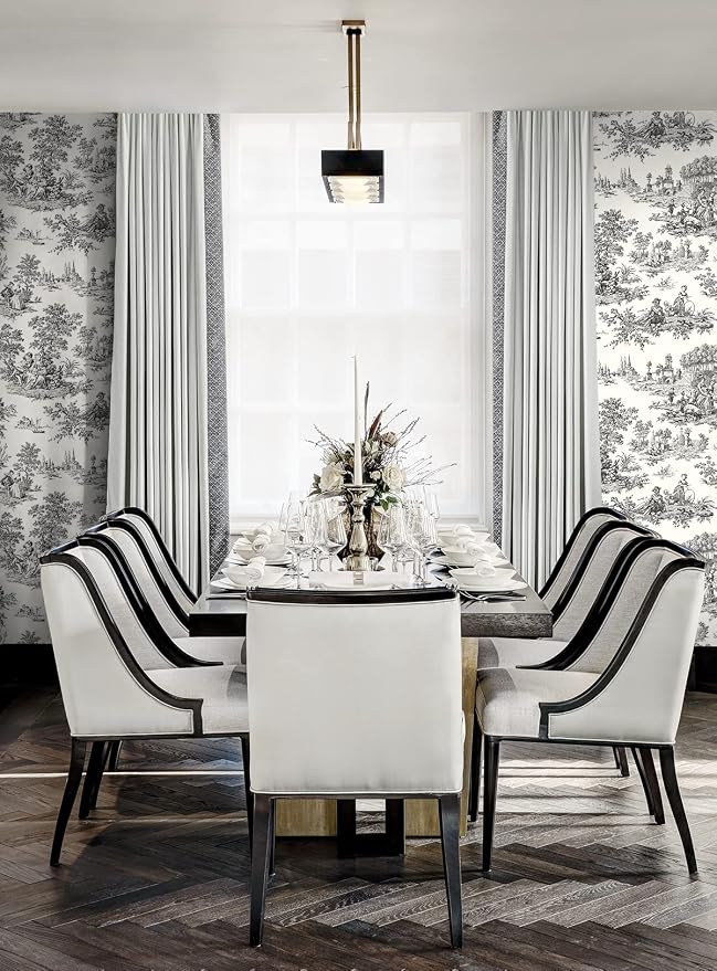 NextWall Chateau Toile Peel and Stick Wallpaper (Inkwell)