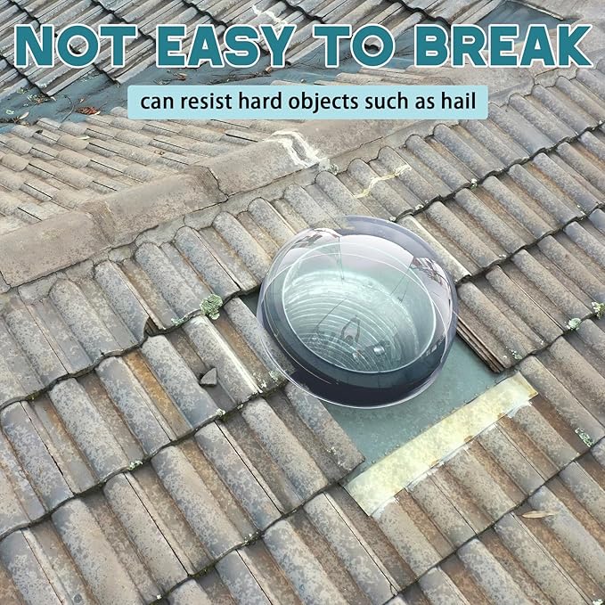 16 x 16 x 7 Inch Skylight Replacement Dome, Polycarbonate Cover Only for Existing Skylight Base, UV Resistant Roof Dome, Not Full Rooflight