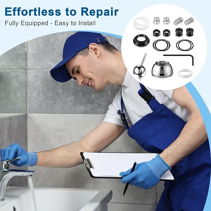 Faucet Repair Kit, Compatible with Delta/Peerless RP44123, Compatible with Delta 600 Series Shower Valve, Ball, Seats, Springs, Cam, Cap, Adjusting Ring and Bonnet
