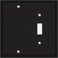 Henne Bery Modern Edge Decorative Wall Plate Switch Plate Outlet Cover, Durable Solid Zinc Alloy (Blank/Toggle, Matte Black)