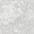 Heroad Peel and Stick Wallpaper Grey and White Vintage Forest Animals Floral Wallpaper Removable Self-Adhesive Contact Paper for Bedroom Living Room Cabinets Decoration Thicken Vinyl 17.3" x 197"
