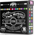 Loddie Doddie Chalk Markers - Pack of 16, Reversible 6mm Tips - Vibrant Chalkboard Designs with Chalkboard Markers - Easy Erase on Glass & Whiteboards with Dry Erase Pen