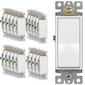 ENERLITES Matte White Light Switch, Decorator Paddle Rocker Wall Switch, 3-Way, 3 Wire, Grounding Screw, Residential Grade, 15A 120V/277V, UL Listed, 93150-MW-20PCS (20 Pack)