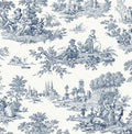 NextWall Chateau Toile Peel and Stick Wallpaper (Navy Blue)