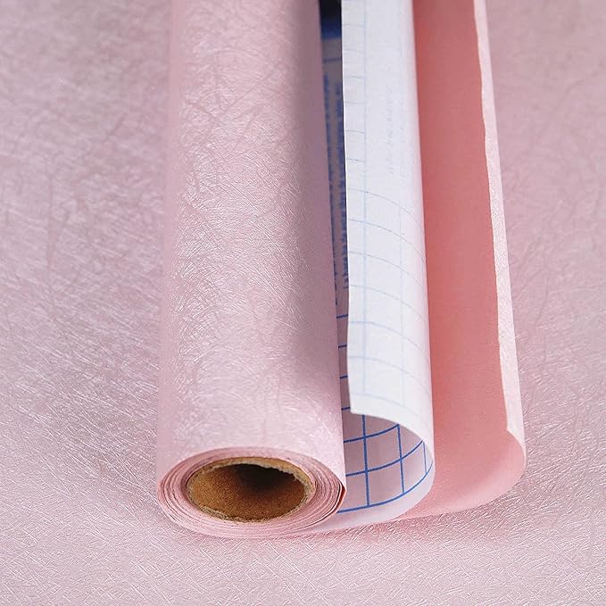 Abyssaly Pink Wallpaper Stick and Peel Removable Self Adhesive Pink Wall Paper Embossed Home Decorative Wallpaper for Girls Solid Color Shelf Drawer Liner Paper 15.7 inch X 196.8 inch