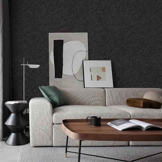 Dark Grey Peel and Stick Self Adhesive Wallpaper Countertop Contact Paper | Removable Waterproof Bathroom 15.7" X 196.8" Kitchen Vinyl Wrap for Cabinet Countertops Wall Counter Top Paper
