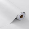 FUKU MON White Wallpaper Peel and Stick, Matte White Contact Paper Textured Self Adhesive Wallpaper Roll, Removable Thick Vinyl Wrap for Cabinets, Walls, Bedroom, Furniture Decor, 24" x 394"