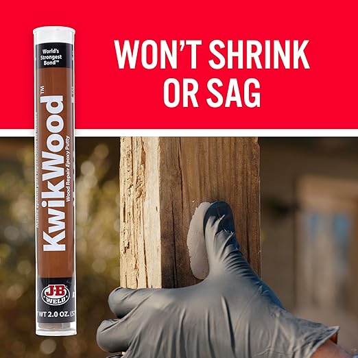 J-B Weld 8258 KwikWood Wood Repair Epoxy Putty Stick-7 inch, Beige