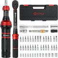 52Pcs 1/4" Drive Small Torque Wrench &Screwdriver Set 20-260In.Lb | 1/4 Torque Wrench (2.3-29.4Nm),10-80 Inch Pound Torque Screwdriver,72T Dual Range,with Bits Sockets for DIY Bike Gunsmithing