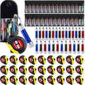 Jutom 27 Pcs Mini Tape Measure Keychain Screwdriver LED Light Keychain Bulk Men Adult Tool Party Gifts Prize for Man Father's Day Housewarming Gifts Adult Useful Tool Favors (Blue,Black,Red)