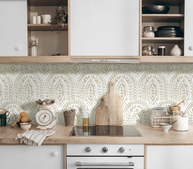 Peel and Stick Wallpaper Modern Wall Paper Boho Removable Wallpaper Peel and Stick Brown and White Self-Adhesive Contact Paper for Bathroom Bedroom Kitchen Wall Decor 17.3" x 197"