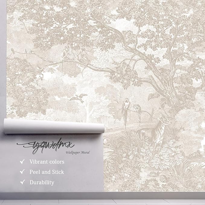 YQWDMX - Light Jungle Wallpaper self-Adhesive Wallpaper Mural for Bedroom ZY22 L