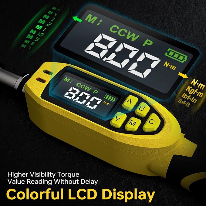 46-Pc Digital Torque Screwdriver, 3.5-70.8 in-lb, ±1% Precision Electronic Torque Screwdriver Set with Buzzer & LED, 1/4" Inch Pound Torque Driver with S2 Bits for Bike Repair & Scope Mounting