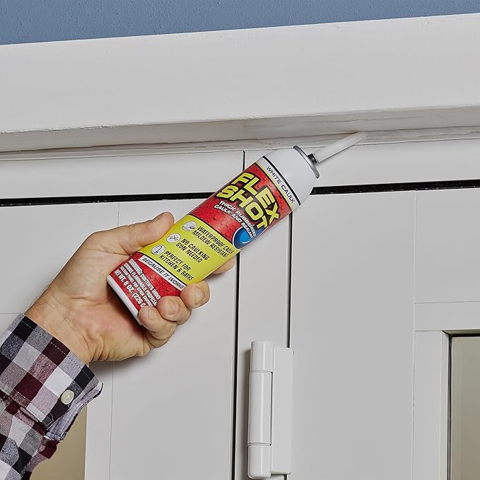 Flex Shot, Flexible Rubber Silicone Sealant, Waterproof Caulk, UV Resistant, No Caulk Gun Needed, Perfect for Kitchen, Bath, Showers, Sinks, Baseboards, Black, 8oz, 1-Pack