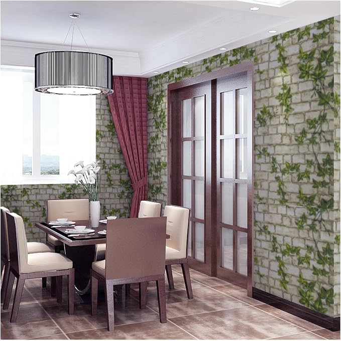 Brick Wallpaper Peel and Stick 3D Brick Stone Self Adhesive Removable Contact Paper Backsplash for Bathroom Garage Living Room Contact Paper Removable for Decorative Vinyl 15.7"x196"