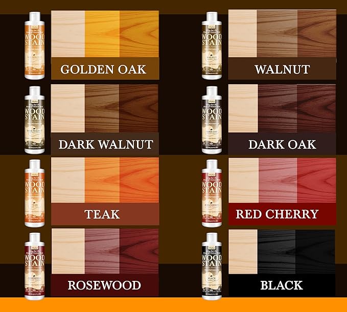 Wood Stain 8.5oz - Golden Oak | Water Based Furniture Stain & Wood Varnish for Indoor & Outdoor Wooden Furniture, Doors, Windows, Paneling, Cabinets | Low Odor Non-Toxic, Dye Fast, Multiple Finishes