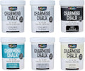 Charming Chalk All-In-One Furniture & Décor Paint - 6pc Set of Ultra Matte Chalk Finish Paint - 1 8oz jar each of Black, Cascade Blue, Parisian Grey, Sheepskin Cream and 2 jars of Cottage White