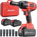 AOBEN Cordless Impact Wrench 1/2 Inch, Power Impact Gun Kit, Max 600N.M/450Ft-lbs High Torque Electric Impact Driver for Car RV Tire, 2 Packs x 4.0Ah Battery, Charger, 6 Sockets & Storage Tool Case