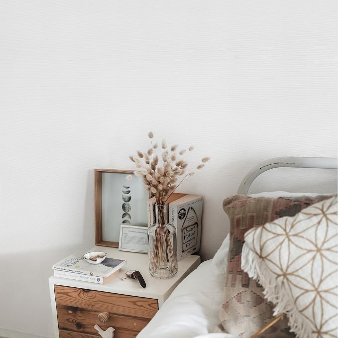 Rugreat Matte White Peel and Stick Wallpaper Paintable 236inL 15.7inW | Modern White Contact Paper for Cabinets Self Adhesive Wallpaper for Bedroom Texture Contact Paper for Furniture Waterproof