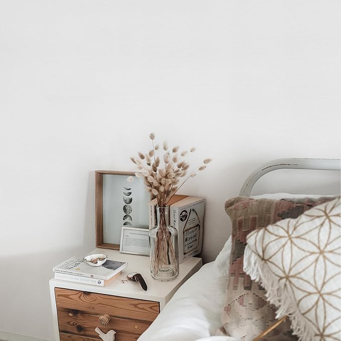 Rugreat Matte White Peel and Stick Wallpaper Paintable 472inL 15.7inW | Modern White Contact Paper for Cabinets Self Adhesive Wallpaper for Bedroom Texture Contact Paper for Furniture Waterproof