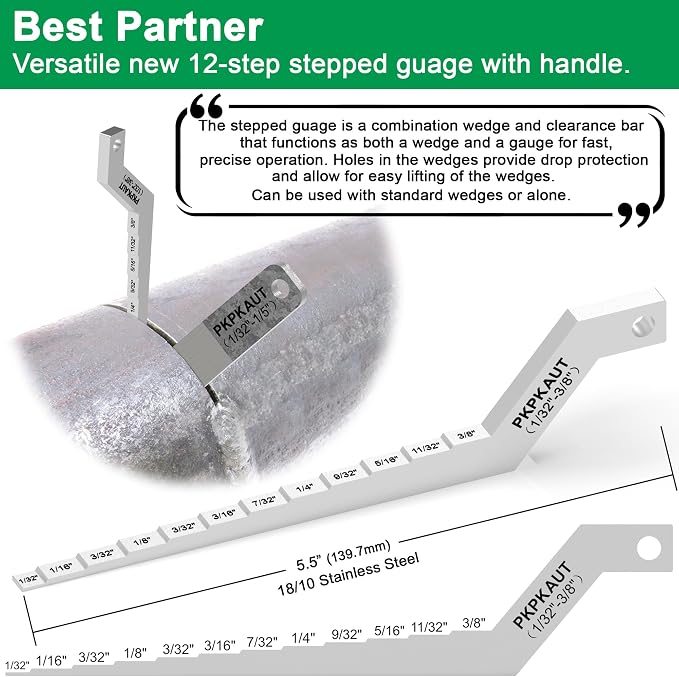 3PCS 4" Welding Wedge for Pipe Fitting and Metalwork – Precision Hardened Steel Gap Adjustment for Pipefitter Tools, TIG, Ironworker, Gutter Wedges, Pipe Fitting Tools, Metal Spacers