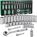 SK 1/2" Drive Socket Set with 160-P Ratchet, 34-Piece SAE Sockets | SuperKrome Finish, Premium CR-V Steel, Heat Treated, with EVA Foam Tool Organizer