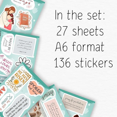 100Pcs Christian Religious Stickers - Prayer Board Supplies Kit for Women - Christian Gifts, Party Supplies - Faith, Praying Stickers- Gift for Women & Men