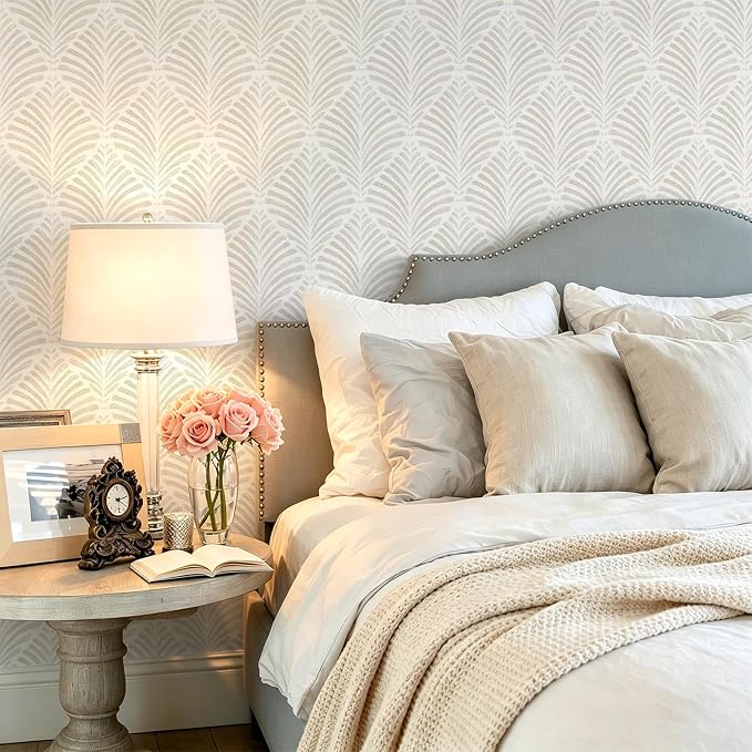 Safiyya Peel and Stick Wallpaper Boho Contact Paper Beige Neutral Modern Geometric Wall Paper Self Adhesive Waterproof Removable Wallpaper for Bedroom Bathroom Laundry Room Vinyl 17.3"x78.7"