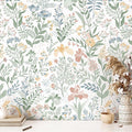 Fititem Floral Peel and Stick Wallpaper Boho Nature Wall Paper 17.3”×197” | Self Adhesive Floral Contact Paper Cabinet Flower Modern Wildflower Wallpaper Removable Waterproof Wallpaper Bathroom Bedroom