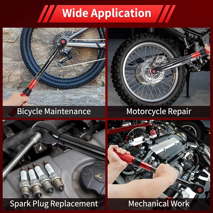 Hairich torque wrench 1/2, 10-170ft.lb/13.6-230Nm, ±3% HIGH PRECISION | 1/2 Inch Drive Click Torque Wrench, Dual-direction Torque Wrenches 72-tooth with Dual Range Scales, High Precision For Car