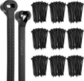Blulu 200 Pcs 4 Inch Cable Zip Ties with Metal Tooth Stainless Steel Locking Device, Black Cable Ties, UV Resistant Wire Wraps Multi Purpose for Industrial Indoor Outdoor Use