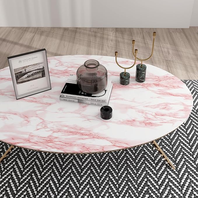 practicalWs 15.7 in x 236.2 in Self-Adhesive White Pink Marble Removable Wallpaper Decor Decals Decoration Textured Panel Table Countertops Cabinets Drawer Shelf Wall Crafts Wall Paper Decorations