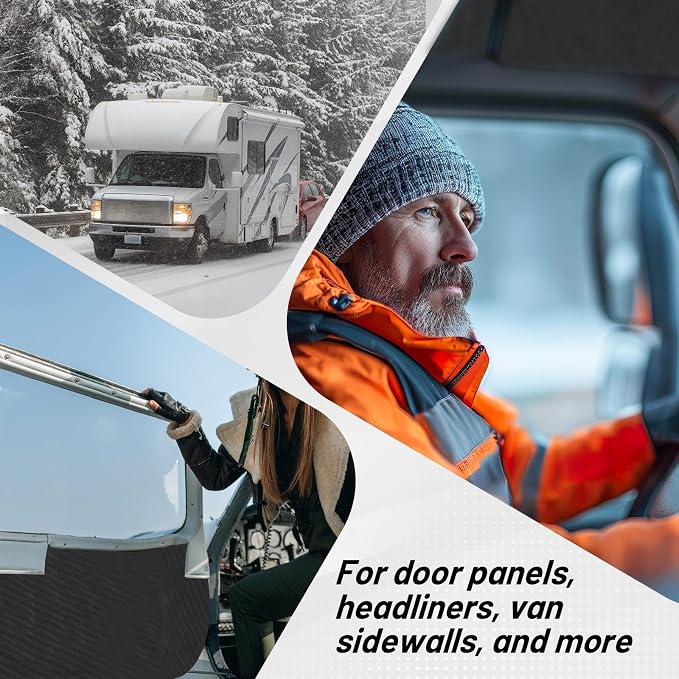 16in x 33ft Van Insulation, Soundproof Thermal Barrier for Camper Van Conversions for Various Sizes of Rvs and Trucks