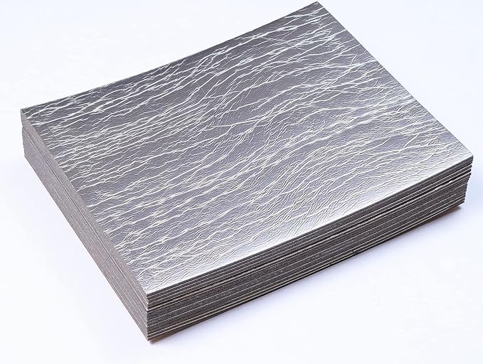 Siless Liner 157 mil 9 sqft Aluminum Foil Finish Car Sound Deadening & Heat Insulation Closed Cell Foam - PE Foam Sound Deadener