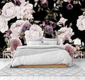 Peony Flowers Wall Mural - Purple Flower Wallpaper, Rose Mural - 158" x 110" (Not Self-Adhesive)
