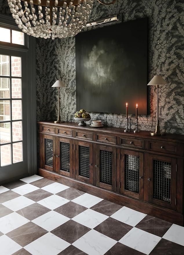 FloorPops x Chris Loves Julia Bonneville Bronze Peel and Stick Floor Tiles, FP6524