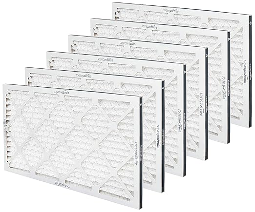 Amazon Basics 14x25x1 Air Filter, MERV 11 AC Furnace Filters, Allergy Control, Removes Dust and Lint, Electrostatic, 6-Pack (Actual Size: 13.75" x 24.75" x 0.75")
